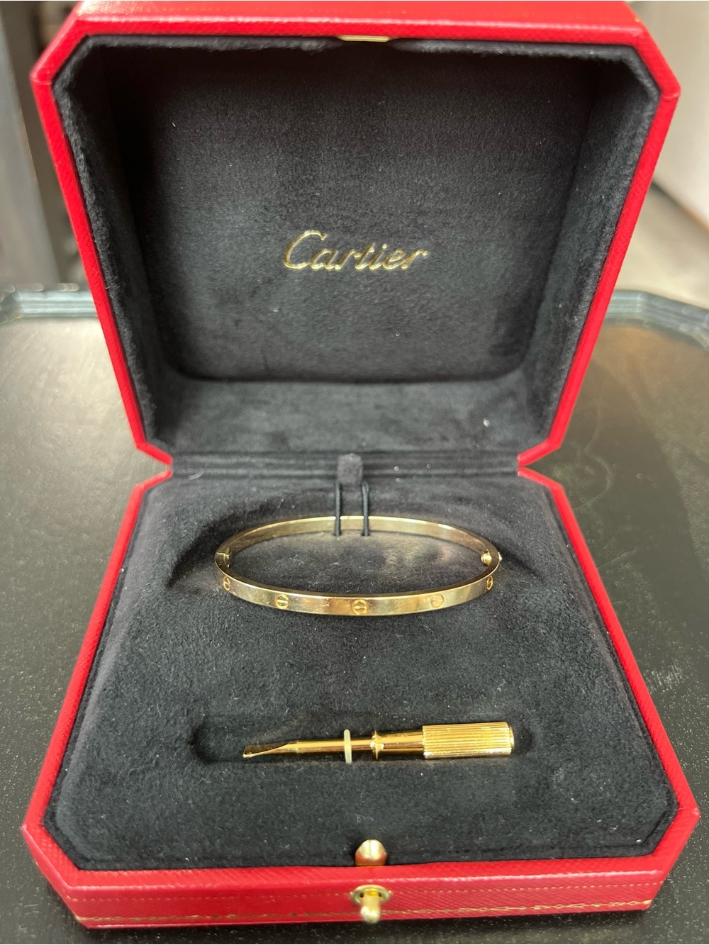 Cartier Gold Love Bracelet with Gold Screwdriver - small model